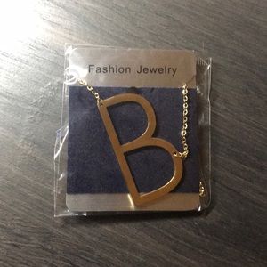 Sideways B initial Necklace